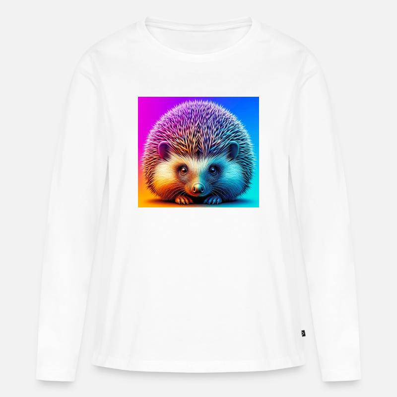 Igel - Frauen Premium Bio Langarmshirt - Weiß