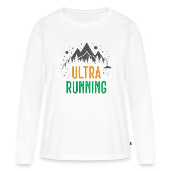 Ultra Running - T-shirt manches longues Premium bio Femme - blanc - Devant - Julia (174cm)