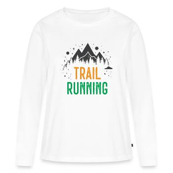 Course sur sentier - T-shirt manches longues Premium bio Femme - blanc - Devant - Julia (174cm)