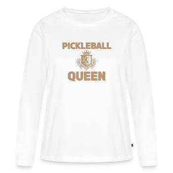 Reine du pickleball - T-shirt manches longues Premium bio Femme - blanc - Devant - Julia (174cm)