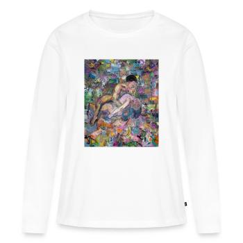 Faire l’amour - T-shirt manches longues Premium bio Femme - blanc - Devant - Julia (174cm)