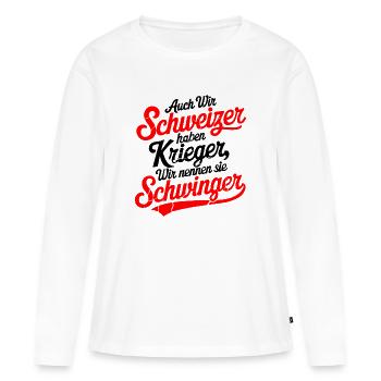 Warrior Swinger - Women's Premium Organic Long Sleeve Shirt - white - Front - Julia (174cm)