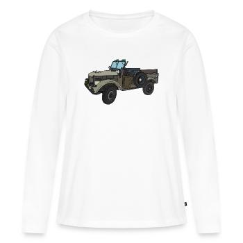 GAZ-69 - T-shirt manches longues Premium bio Femme - blanc - Devant - Julia (174cm)