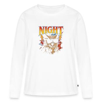 Nachteule Lustige Eulenliebhaberin Nachteule - Frauen Premium Bio Langarmshirt - Weiß - Vorne - Julia (174cm)
