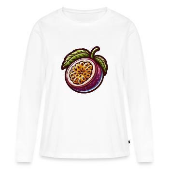 Exotische Fruchtleidenschaft - Frauen Premium Bio Langarmshirt - Weiß - Vorne - Julia (174cm)