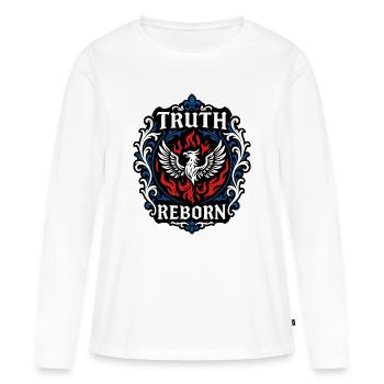 La vérité renaît - T-shirt manches longues Premium bio Femme - blanc - Devant - Julia (174cm)