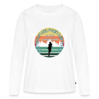 Ultraläuferin - Marathon ist mein warm up - Frauen Premium Bio Langarmshirt - Weiß - Vorne - Julia (174cm)