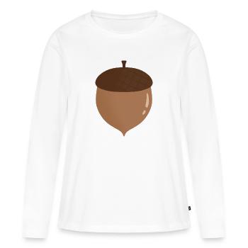 Eichel Illustration - Frauen Premium Bio Langarmshirt - Weiß - Vorne - Julia (174cm)