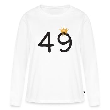49 - T-shirt manches longues Premium bio Femme - blanc - Devant - Julia (174cm)