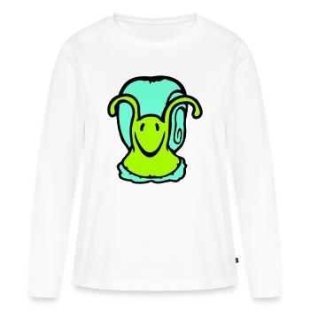 coquille d'escargot escargot limace mignon doux - T-shirt manches longues Premium bio Femme - blanc - Devant - Julia (174cm)