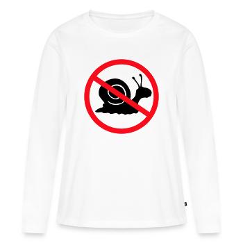 Panneau d'interdiction d'escargots sans préavis - T-shirt manches longues Premium bio Femme - blanc - Devant - Julia (174cm)