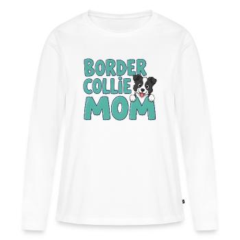 Border Collie Mom – Dog Mom with Heart - Women's Premium Organic Long Sleeve Shirt - white - Front - Julia (174cm)