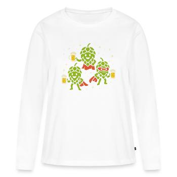 Héros du houblon - T-shirt manches longues Premium bio Femme - blanc - Devant - Julia (174cm)