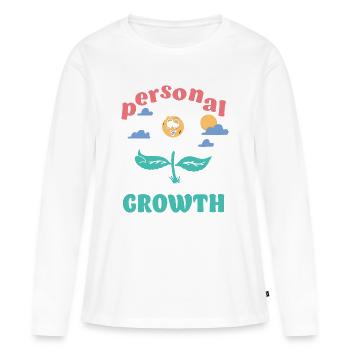 Croissance personnelle Daisy - T-shirt manches longues Premium bio Femme - blanc - Devant - Julia (174cm)