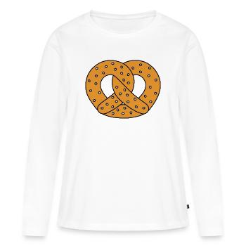 Illustration de bretzel aux graines de sésame - T-shirt manches longues Premium bio Femme - blanc - Devant - Julia (174cm)