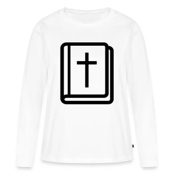 bible - T-shirt manches longues Premium bio Femme - blanc - Devant - Julia (174cm)