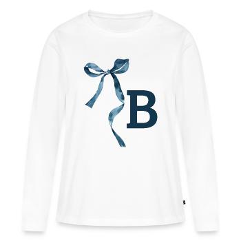 Monogramm b Geschenkidee - Frauen Premium Bio Langarmshirt - Weiß - Vorne - Julia (174cm)