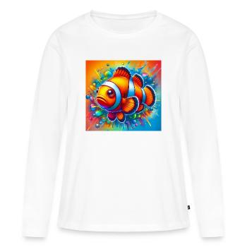 Clownfisch - Frauen Premium Bio Langarmshirt - Weiß - Vorne - Julia (174cm)