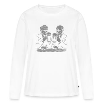Carl Jung et Sigmund Freud buvant de la bière - T-shirt manches longues Premium bio Femme - blanc - Devant - Julia (174cm)