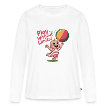 Verspieltes Baby mit Strandball-Design - Frauen Premium Bio Langarmshirt - Weiß - Vorne - Julia (174cm)