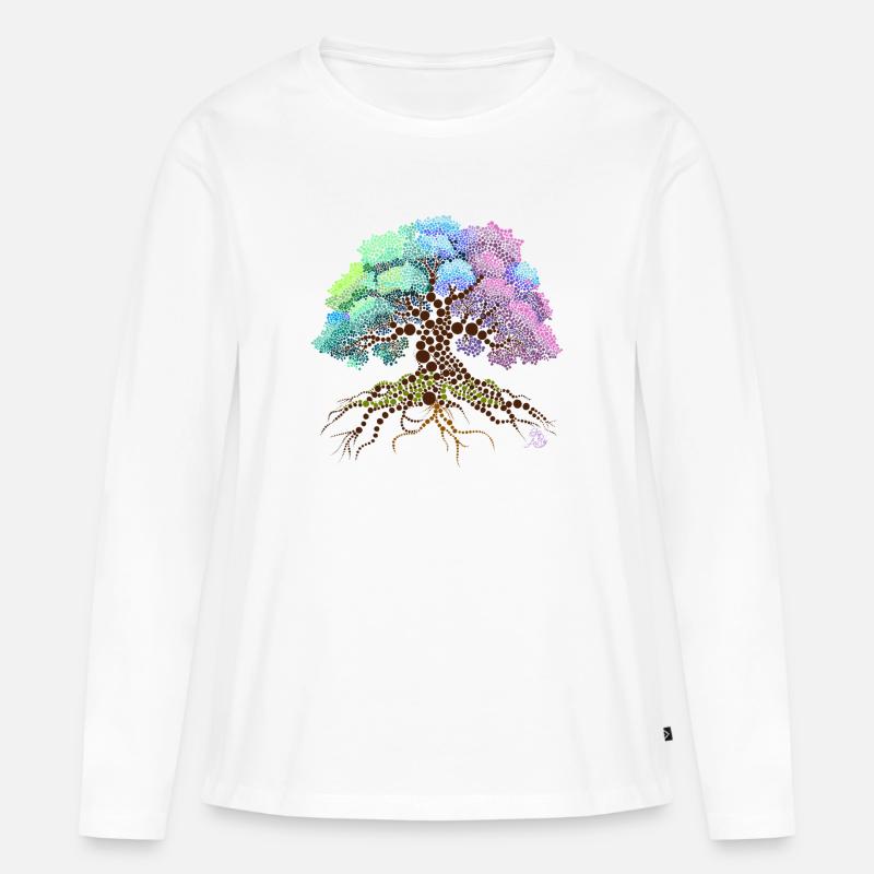 Tree - Women's Premium Organic Long Sleeve Shirt - white