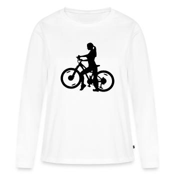 Cyclist - Women's Premium Organic Long Sleeve Shirt - white - Front - Julia (174cm)