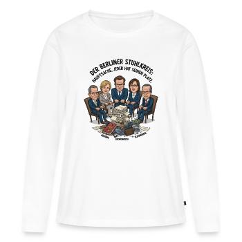 Le Cercle des Chaises de Berlin - T-shirt manches longues Premium bio Femme - blanc - Devant - Julia (174cm)