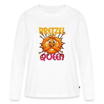 Bretzel - T-shirt manches longues Premium bio Femme - blanc - Devant - Julia (174cm)