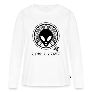 Uralter außerirdischer Kornkreis - Frauen Premium Bio Langarmshirt - Weiß - Vorne - Julia (174cm)
