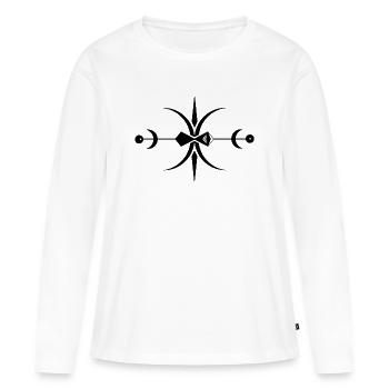 Mystical Sigil Crop Circle Art - Women's Premium Organic Long Sleeve Shirt - white - Front - Julia (174cm)