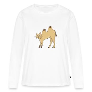 Cat-meau - Frauen Premium Bio Langarmshirt - Weiß - Vorne - Julia (174cm)