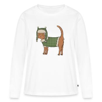Chat-pka - Frauen Premium Bio Langarmshirt - Weiß - Vorne - Julia (174cm)