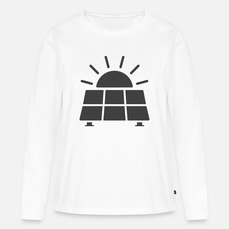 Solar Panel Energy Line Icon - Women's Premium Organic Long Sleeve Shirt - white