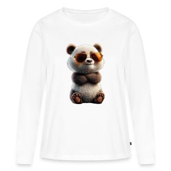 Panda Ours Pandas Géants Panda Géant Mignon Panda Ours Panda - T-shirt manches longues Premium bio Femme - blanc - Devant - Julia (174cm)
