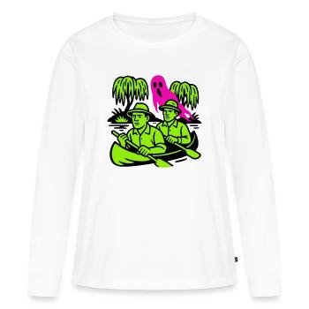 Spuk im Urwald - Frauen Premium Bio Langarmshirt - Weiß - Vorne - Julia (174cm)