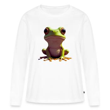 Design ohne Titel - Frauen Premium Bio Langarmshirt - Weiß - Vorne - Julia (174cm)