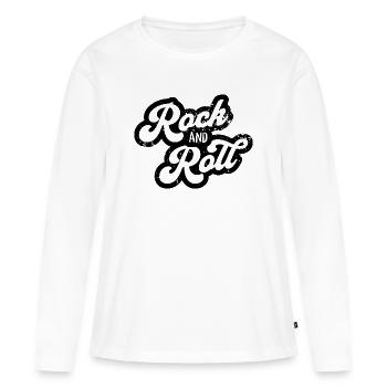Conception de typographie rock and roll - T-shirt manches longues Premium bio Femme - blanc - Devant - Julia (174cm)