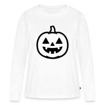 Citrouille - T-shirt manches longues Premium bio Femme - blanc - Devant - Julia (174cm)