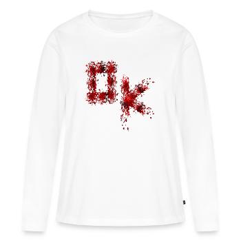 Costume d'Halloween avec inscription « OK » et consentement typographique - T-shirt manches longues Premium bio Femme - blanc - Devant - Julia (174cm)