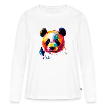 Panda Ours Pandas Géants Panda Géant Mignon Panda Ours Panda - T-shirt manches longues Premium bio Femme - blanc - Devant - Julia (174cm)