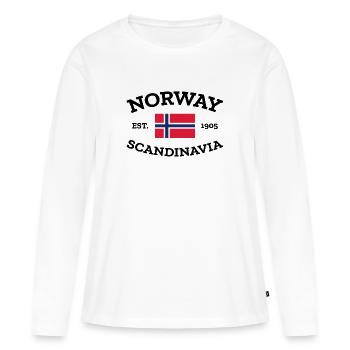 Norvège - Norvège - Norvège - Scandinavie - 1905 - T-shirt manches longues Premium bio Femme - blanc - Devant - Julia (174cm)