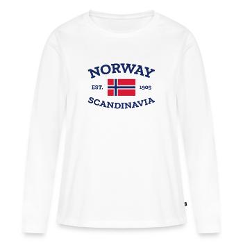 Norvège - Norvège - Norvège - Scandinavie - 1905 - T-shirt manches longues Premium bio Femme - blanc - Devant - Julia (174cm)