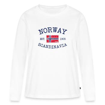 Norvège - Norvège - Norvège - Scandinavie - 1905 - T-shirt manches longues Premium bio Femme - blanc - Devant - Julia (174cm)