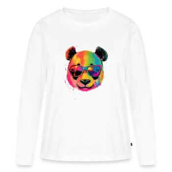 Panda Ours Pandas Géants Panda Géant Mignon Panda Ours Panda - T-shirt manches longues Premium bio Femme - blanc - Devant - Julia (174cm)