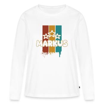 Marc - T-shirt manches longues Premium bio Femme - blanc - Devant - Julia (174cm)