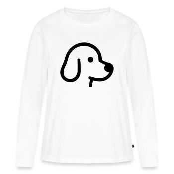 Niedlicher Hund - Umrisse, Silhouette - Frauen Premium Bio Langarmshirt - Weiß - Vorne - Julia (174cm)