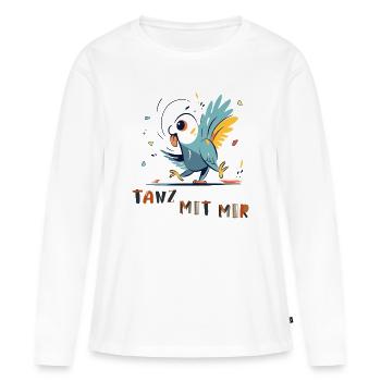  Papagei möchte Tanzen - Frauen Premium Bio Langarmshirt - Weiß - Vorne - Julia (174cm)