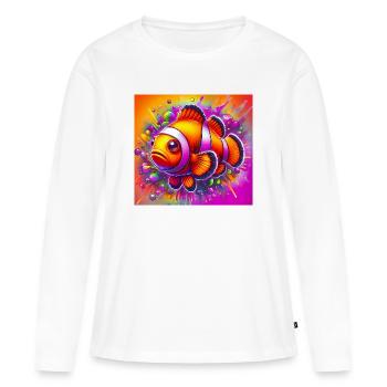 Clownfisch - Frauen Premium Bio Langarmshirt - Weiß - Vorne - Julia (174cm)