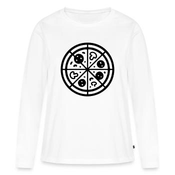 Pizza Logo - T-shirt manches longues Premium bio Femme - blanc - Devant - Julia (174cm)