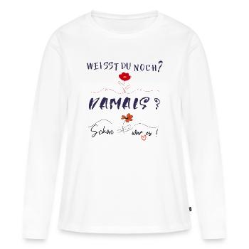 Mémoire - T-shirt manches longues Premium bio Femme - blanc - Devant - Julia (174cm)